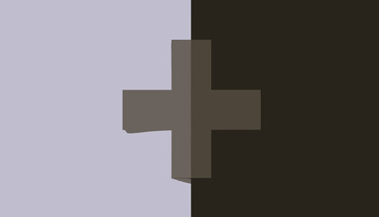 Obraz premium Abstract plus sign design in contrasting colors