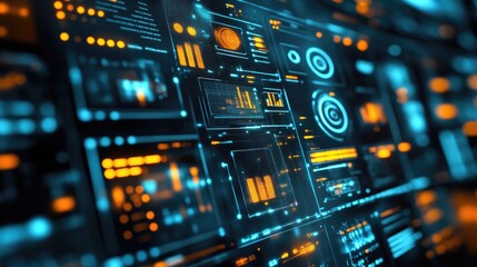Naklejka premium AI-powered dashboard displaying machine learning predictions for quality trends.