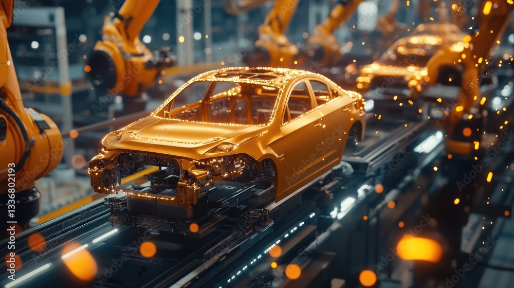 Poster ai-powered defect detection system ensuring quality control in automated manufacturing.