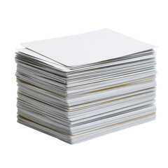 Neatly Stacked Blank Paper Sheets with Transparent Background