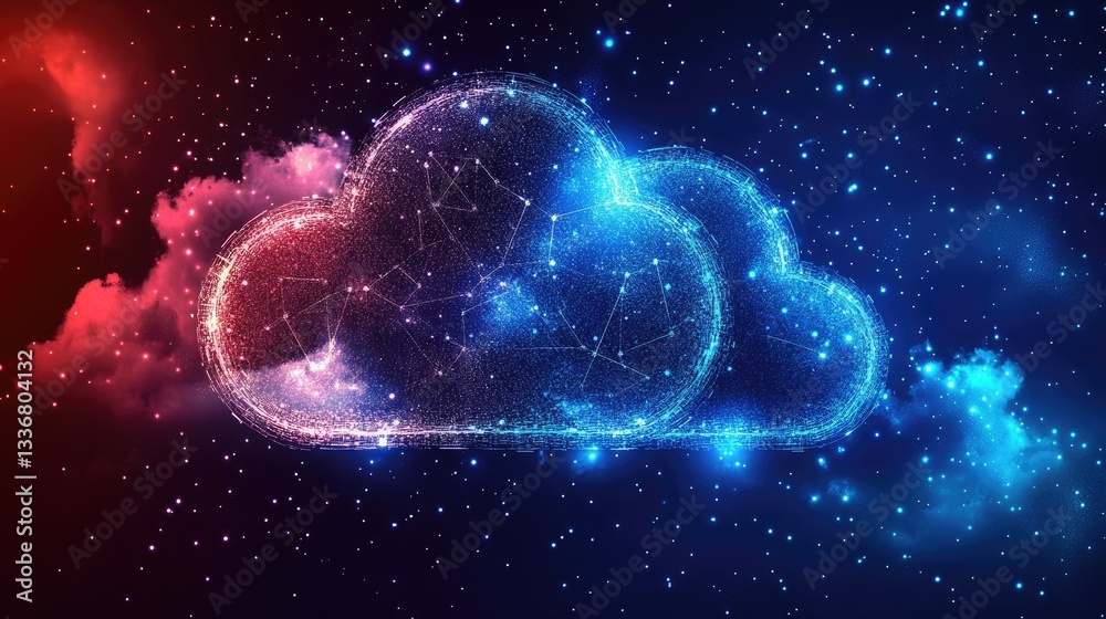 Poster autonomous ai-driven data center managing cloud networks efficiently.