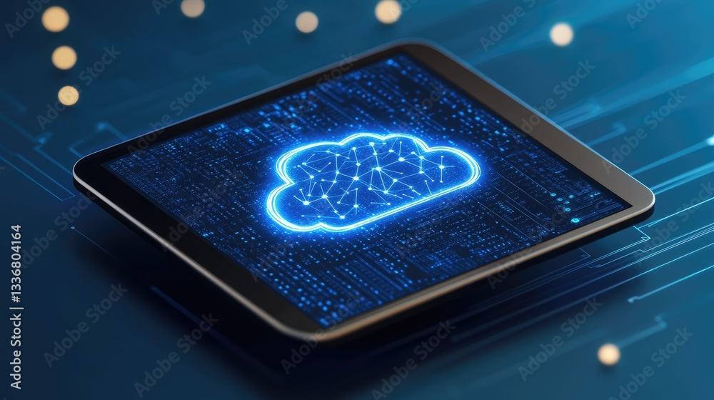 Poster autonomous ai-driven data center managing cloud networks efficiently.