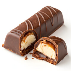 chocolate cake on white background