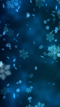 Vertical Winter Snow Falling Background