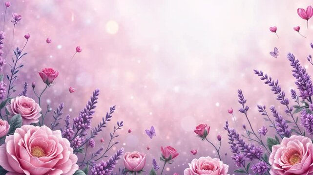 ピンクとパープルの花の背景