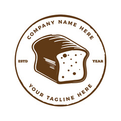 Rustic Bread Bakery Bake Badge Stamp Label Sticker Logo Design