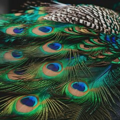 Fototapeta premium peacock feather close up