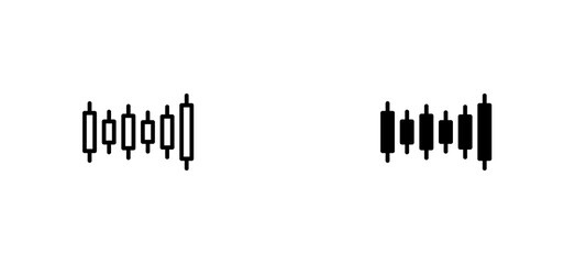 Fototapeta premium Chart candlestick icons set for apps and web ui designs. simple isolated graphics.
