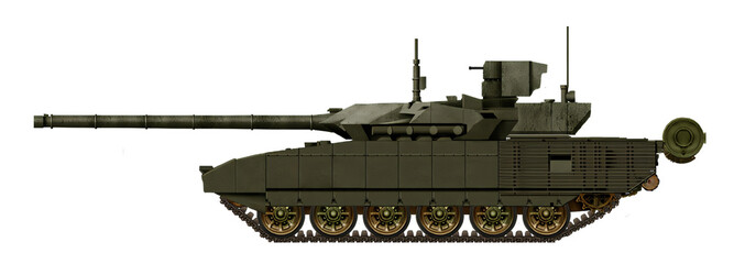 Concept of a new MBT, with a 125mm gun and a new unmanned turret (T-72M3) © Tikros
