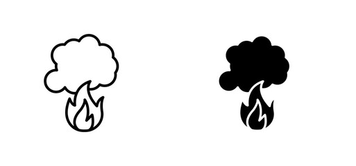 Obraz premium Fire smoke icons set for apps and web ui designs. simple isolated graphics.
