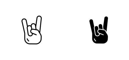 Hand Horns icons set for apps and web ui designs. simple isolated graphics.