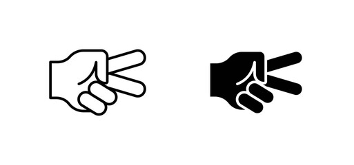 Hand scissors icons set for apps and web ui designs. simple isolated graphics.