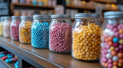 nostalgic retro candy selection on a vintage counter