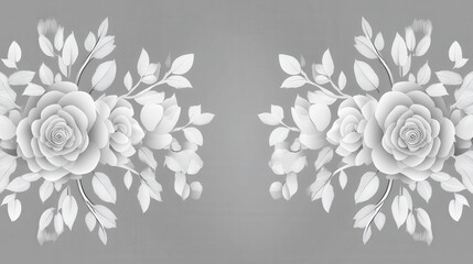 Stunning Monochromatic Floral Design with Delicate Paper Roses and Leaves