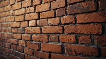 Red Brick, Old brick wall with textured red bricks and cement background, Close-up image of red brick wall on brick background