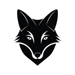 Fox head silhouette vector illustration 