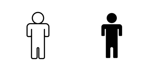 Person icons set for apps and web ui designs. simple isolated graphics.