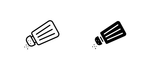 Salt shaker icons set for apps and web ui designs. simple isolated graphics.