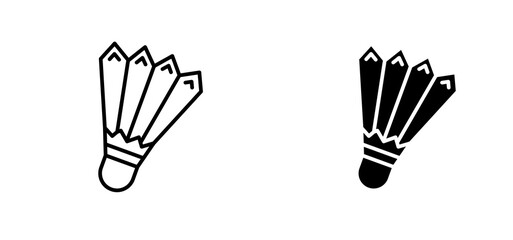 Shuttlecock icons set for apps and web ui designs. simple isolated graphics.