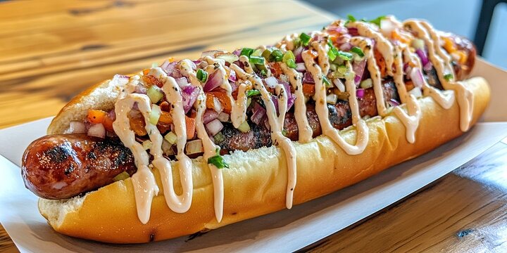 delicious bratwurst in brotchen 