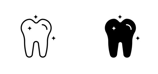 Teeth icons set for apps and web ui designs. simple isolated graphics.