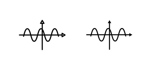 Obraz premium Wave sine icons set for apps and web ui designs. simple isolated graphics.