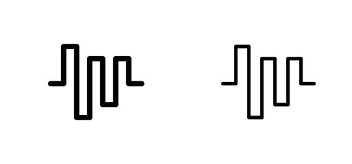 Wave square icons set for apps and web ui designs. simple isolated graphics.