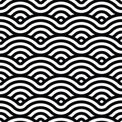 Seamless braided monochrome wavy pattern. Vector geometric abstract background. Modern linear texture.