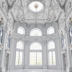 Obraz premium interior of the cathedral of st michael in brussels