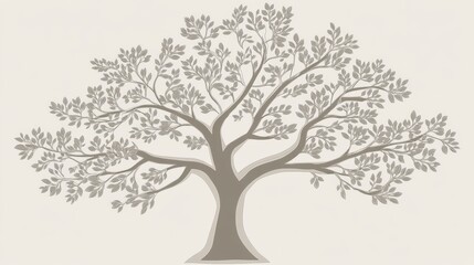 Obraz premium Stunning Gray Scale Tree Graphic: A Serene Nature Print for Your Home