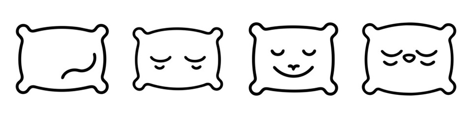 comforting pillow icon, comforting pillow line art - simple line art of comforting pillow, perfect for comforting pillow logos and icons
