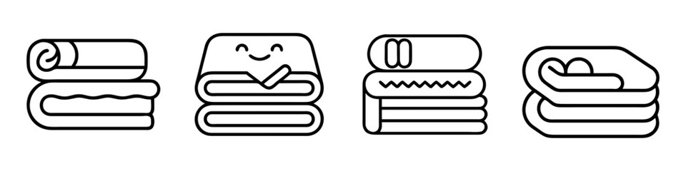 cozy blanket icon, cozy blanket line art - simple line art of cozy blanket, perfect for cozy blanket logos and icons