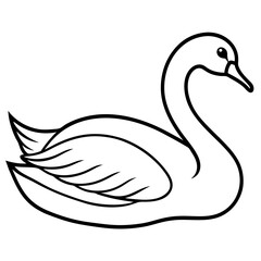 Obraz premium Majestic Swan In Elegant Pose Against Pure White Background With Copy Space
