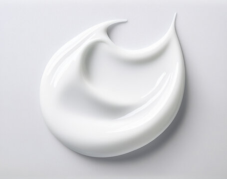 Creme als Klecks, Tropfen Sahne, K&ouml;rperlotion Pflege, Beautycreme Tropfen auf weissem Hintergrund, Sch&ouml;nheitspflege - generated Image