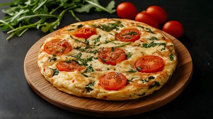 Protein-Rich Omelet with Fresh Tomato and Arugula, a Healthy and Delicious Dish