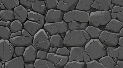 Detailed Gray Stone Wall Texture for Game Design and 3D Modeling