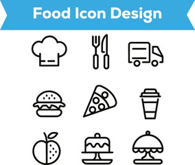 set of food icons