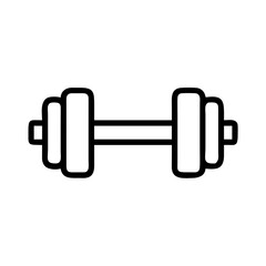 Black and white dumbbell on white background