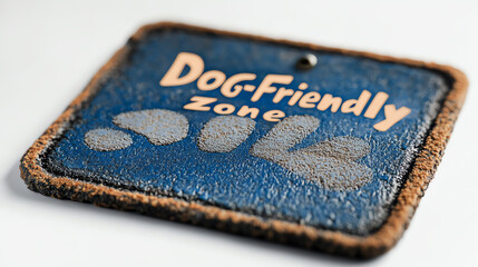 Sign for dog-friendly area.