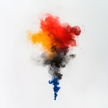 Mystical Abstract Ink Painting with Foggy Layers