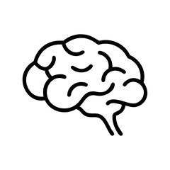 Illustration of a human brain in simple line art style