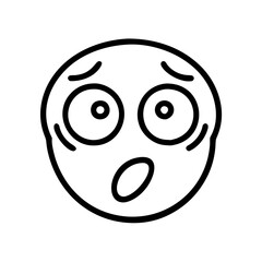 Fototapeta premium Surprised face expressing shock in simple line art