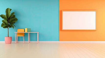 Fototapeta premium 360-Degree Interactive Environments represented by a virtual reality classroom, where students interact with 360-degree holographic lessons, Immersive Appeal for Revolutionary VR Learning.