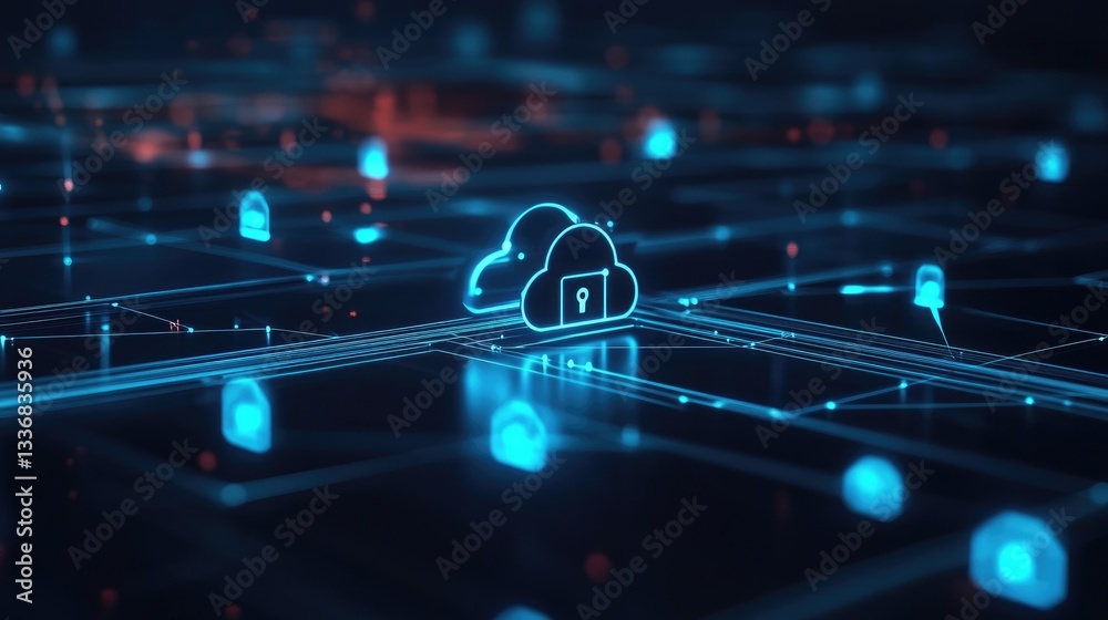 Poster iot network security visualization with encrypted cloud connections.