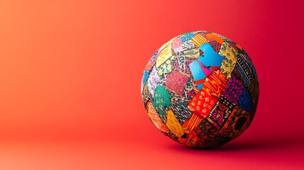 Vibrant mosaic globe depicting the world s continents and cultures