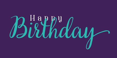Beautiful Happy Birthday text vector, text template, lettering. Birthday card