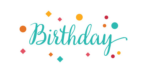 Beautiful Happy Birthday text vector, text template, lettering. Birthday card