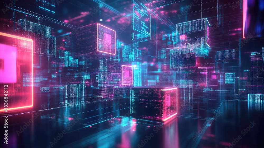 Poster smart factory with ai-powered monitoring systems optimizing manufacturing efficiency.