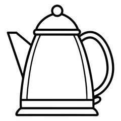 Simple Line Art Kettle Vector