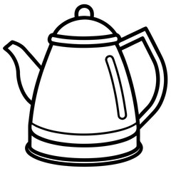 Simple Line Art Kettle Vector